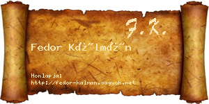 Fedor Kálmán névjegykártya