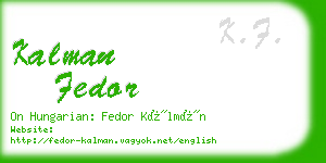 kalman fedor business card
